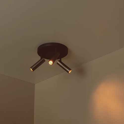 Lucide GRADO - Ceiling spotlight - Ø 25 cm - 3xGU10 (MR11) - Grey iron - atmosphere 1